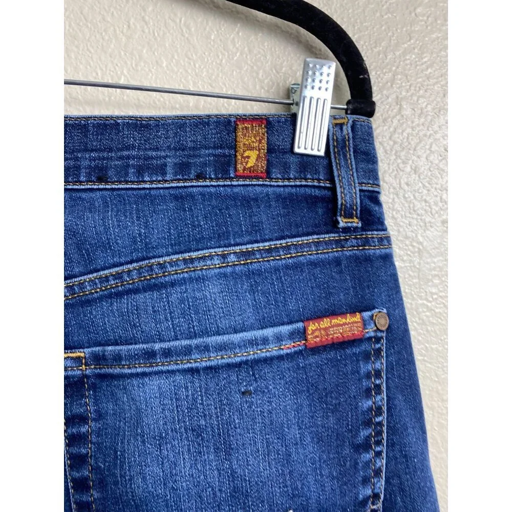 7 For All Mankind The Straight Leg Jeans Men Size 31 Medium Wash Denim Classic‎
